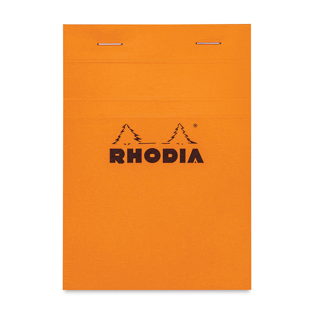 Open in modal - Rhodia Top-Stapled Notepad - Orange, Graph, 4" x 6"