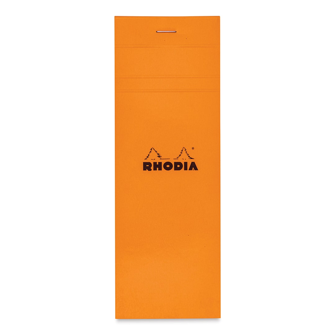 Open in modal - Rhodia Top-Stapled Notepad - Orange, Graph, 3" x 8-1/4"