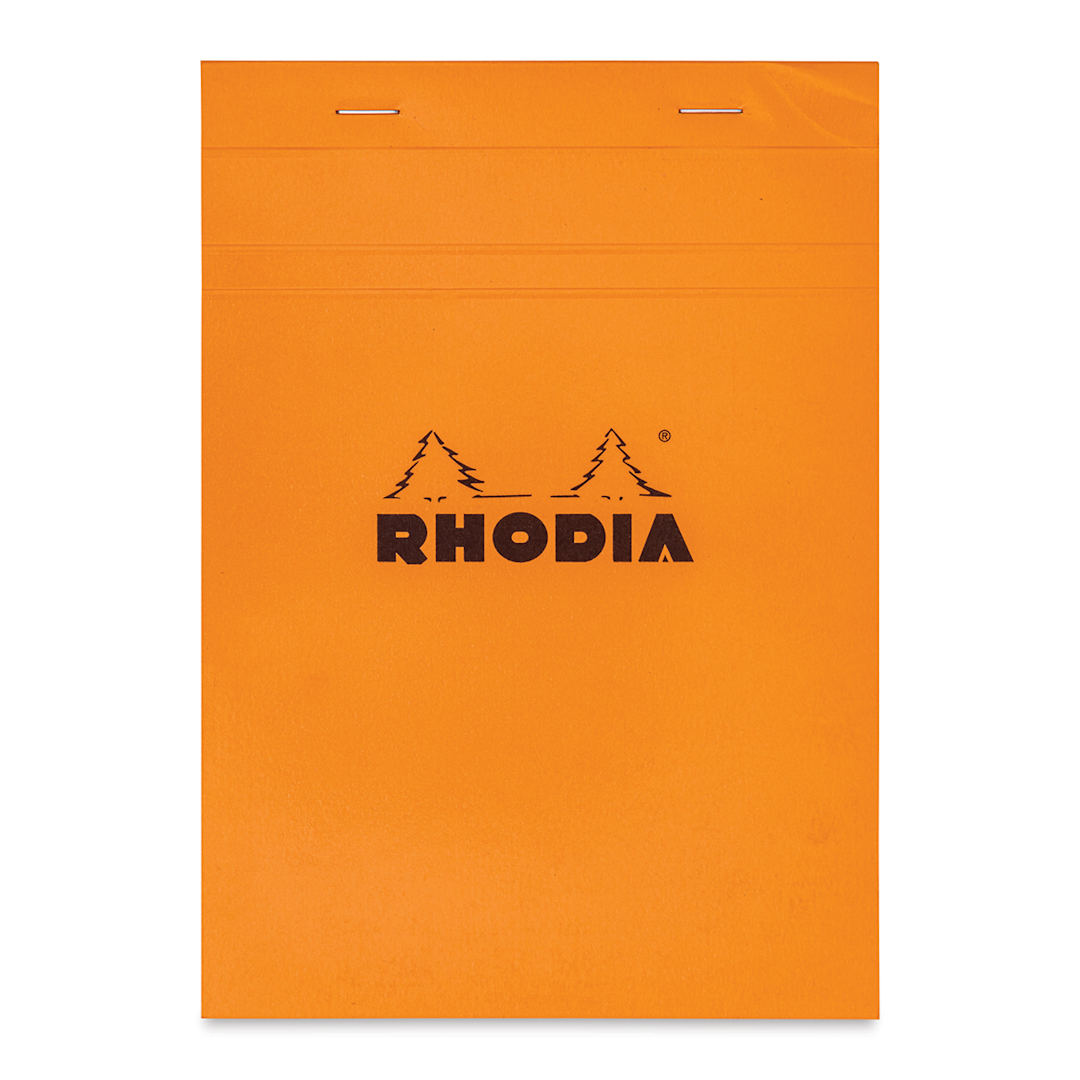 Open in modal - Rhodia Top-Stapled Notepad - Orange, Graph, 6" x 8-1/4"