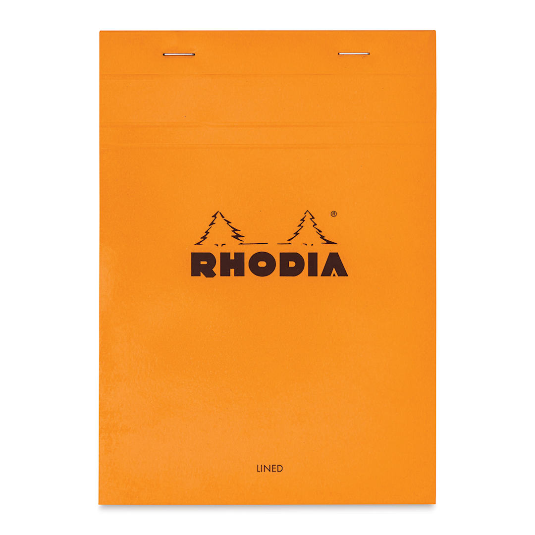Open in modal - Rhodia Top-Stapled Notepad - Orange, Ruled, 6" x 8-1/4"