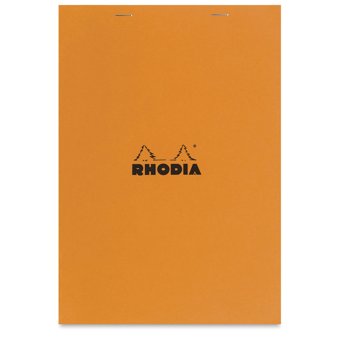 Open in modal - Rhodia Top-Stapled Notepad - Orange, Graph, 8-1/4" x 11-3/4"