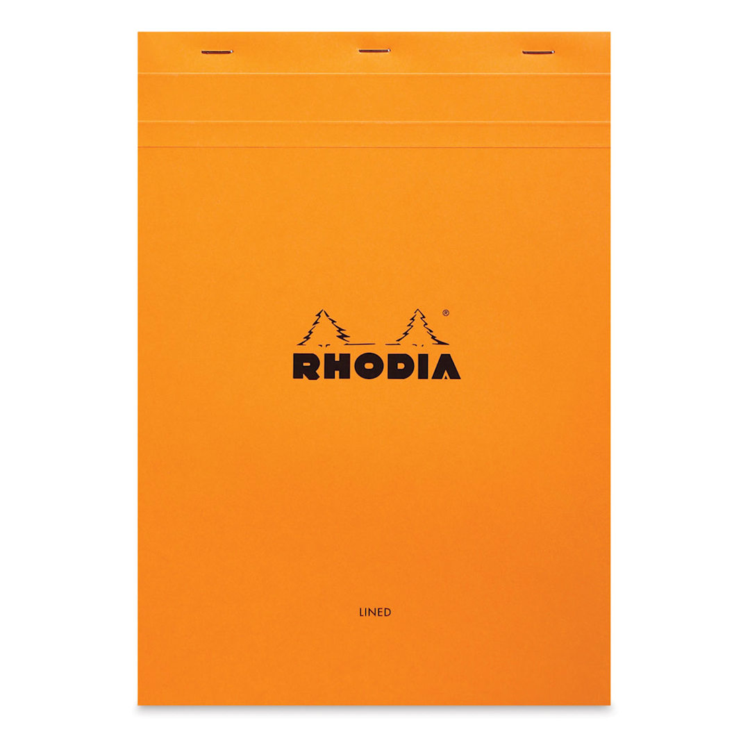 Open in modal - Rhodia Top-Stapled Notepad - Orange, Ruled, 8-1/4" x 11-3/4"