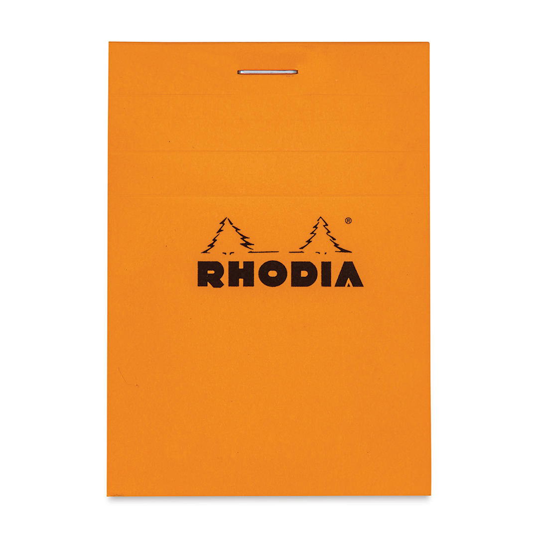 Open in modal - Rhodia Top-Stapled Notepad - Orange, Graph, 3" x 4"
