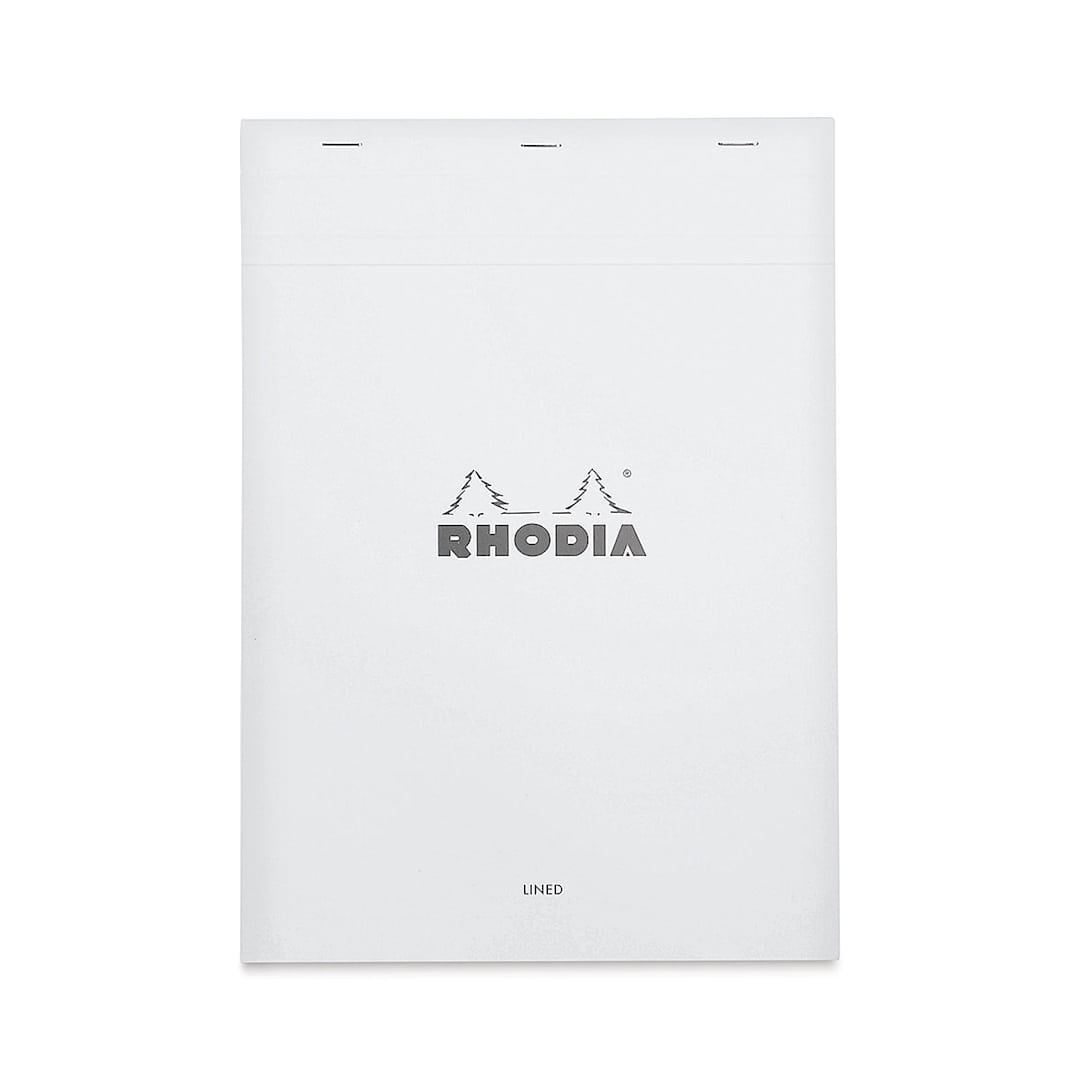 Open in modal - Rhodia Top-Stapled Notepad - Ice, Lined, 8-1/4" x 11-3/4" (Front cover)