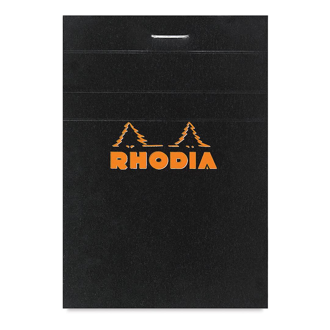 Open in modal - Rhodia Top-Stapled Notepad - Black, Graph, 3" x 4"