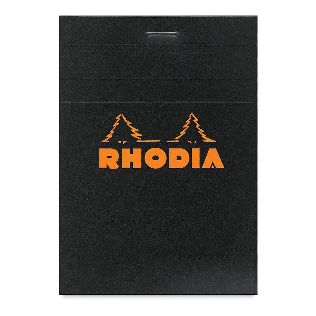 Open in modal - Rhodia Top-Stapled Notepad - Black, Graph, 3-3/8" x 4-3/4"