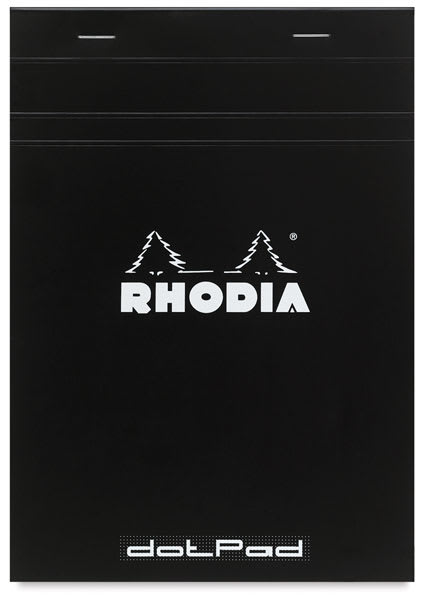 Open in modal - Rhodia Top-Stapled Notepad - Black, DotPad, 6" x 8-1/4"