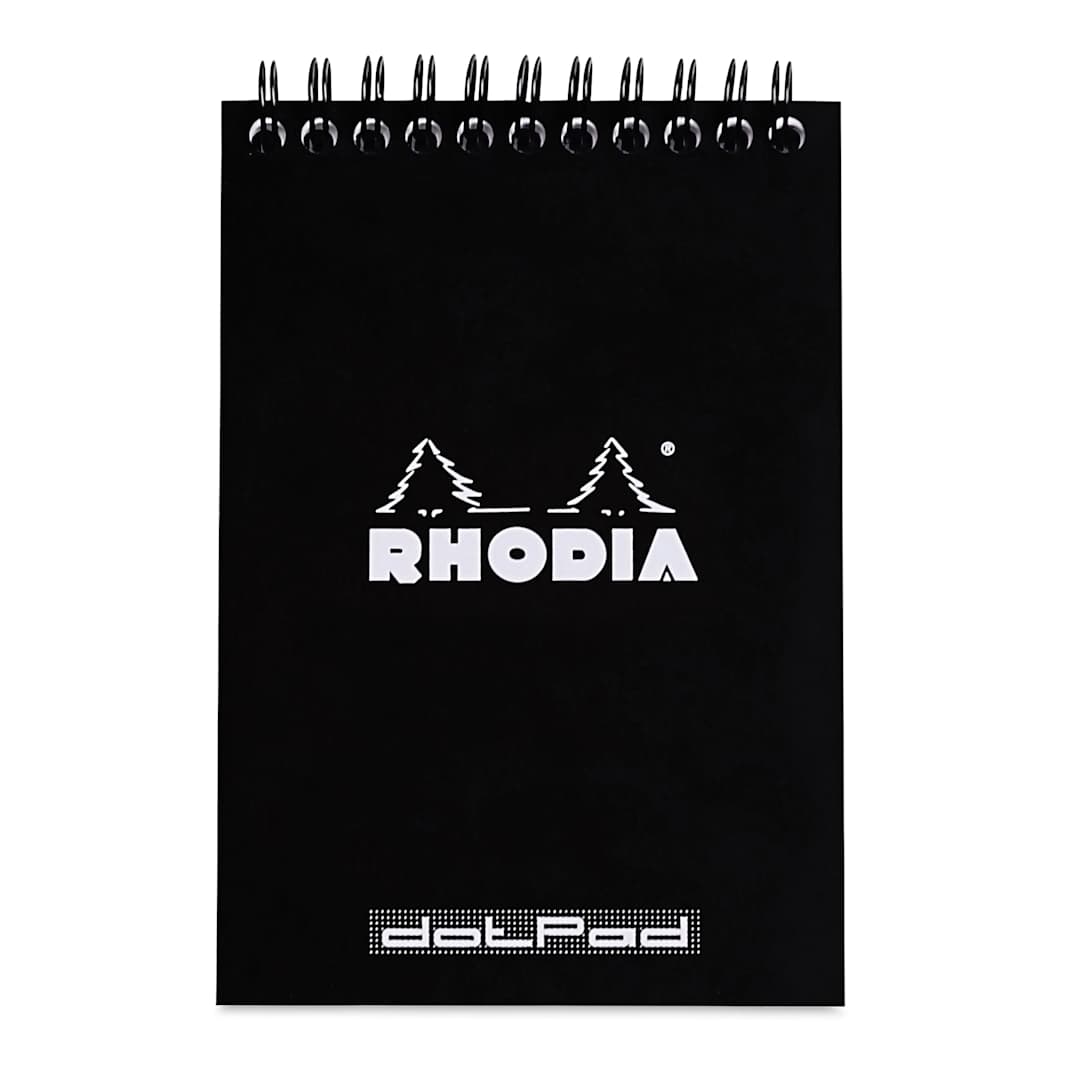 Open in modal - Rhodia Wirebound Pad - Dot Grid, Black, 4" x 6"