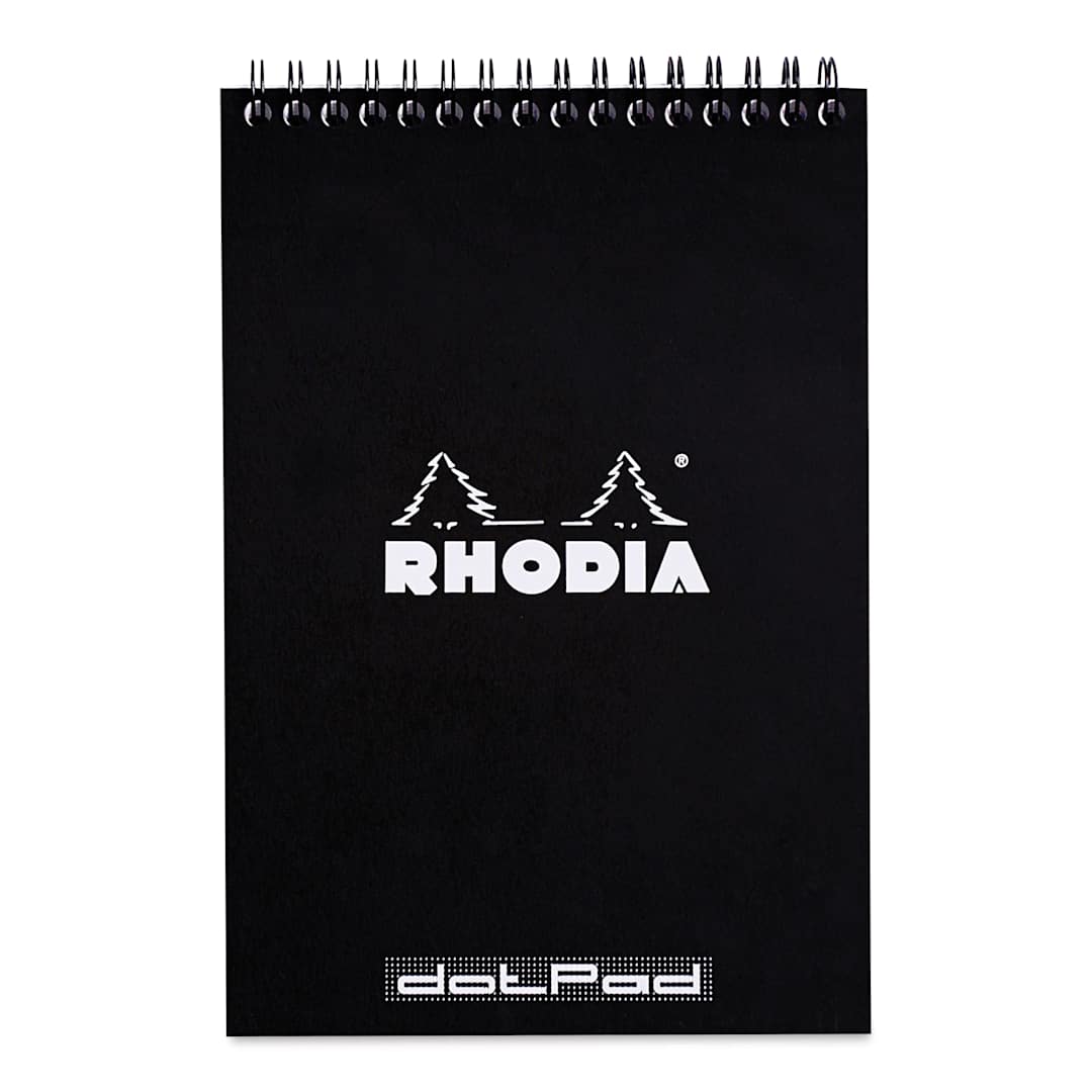 Open in modal - Rhodia Wirebound Pad - Dot Grid, Black, 6" x 8-1/4"