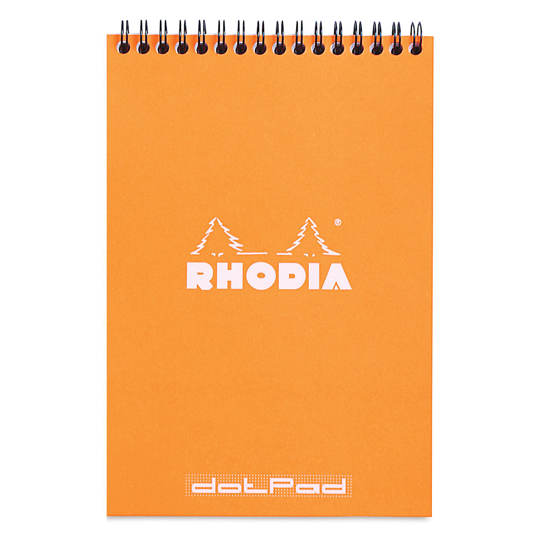 Open in modal - Rhodia Wirebound Pad - Dot Grid, Orange, 6" x 8-1/4"