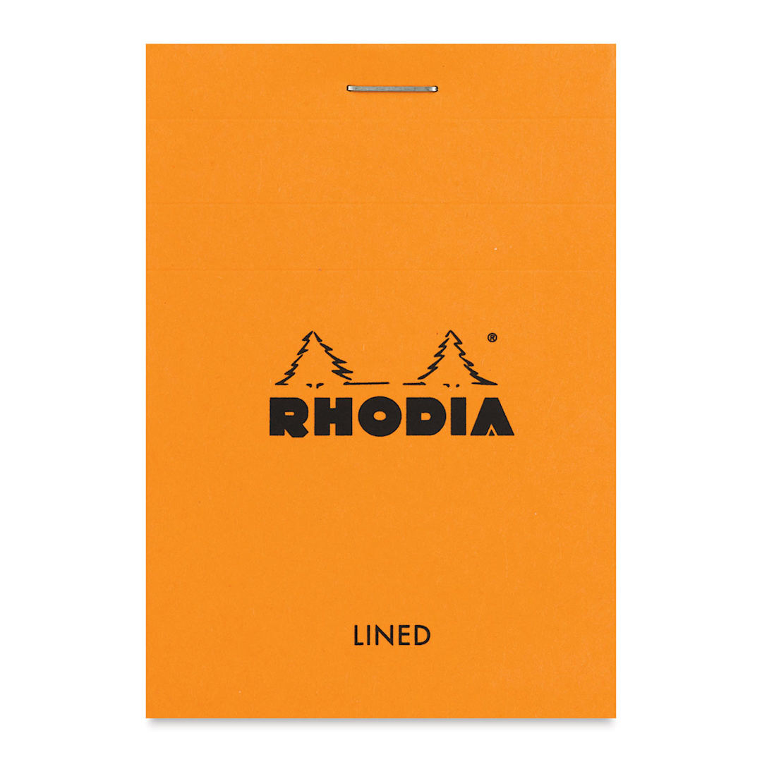 Open in modal - Rhodia Top-Stapled Notepad - Orange, Ruled, 3" x 4"