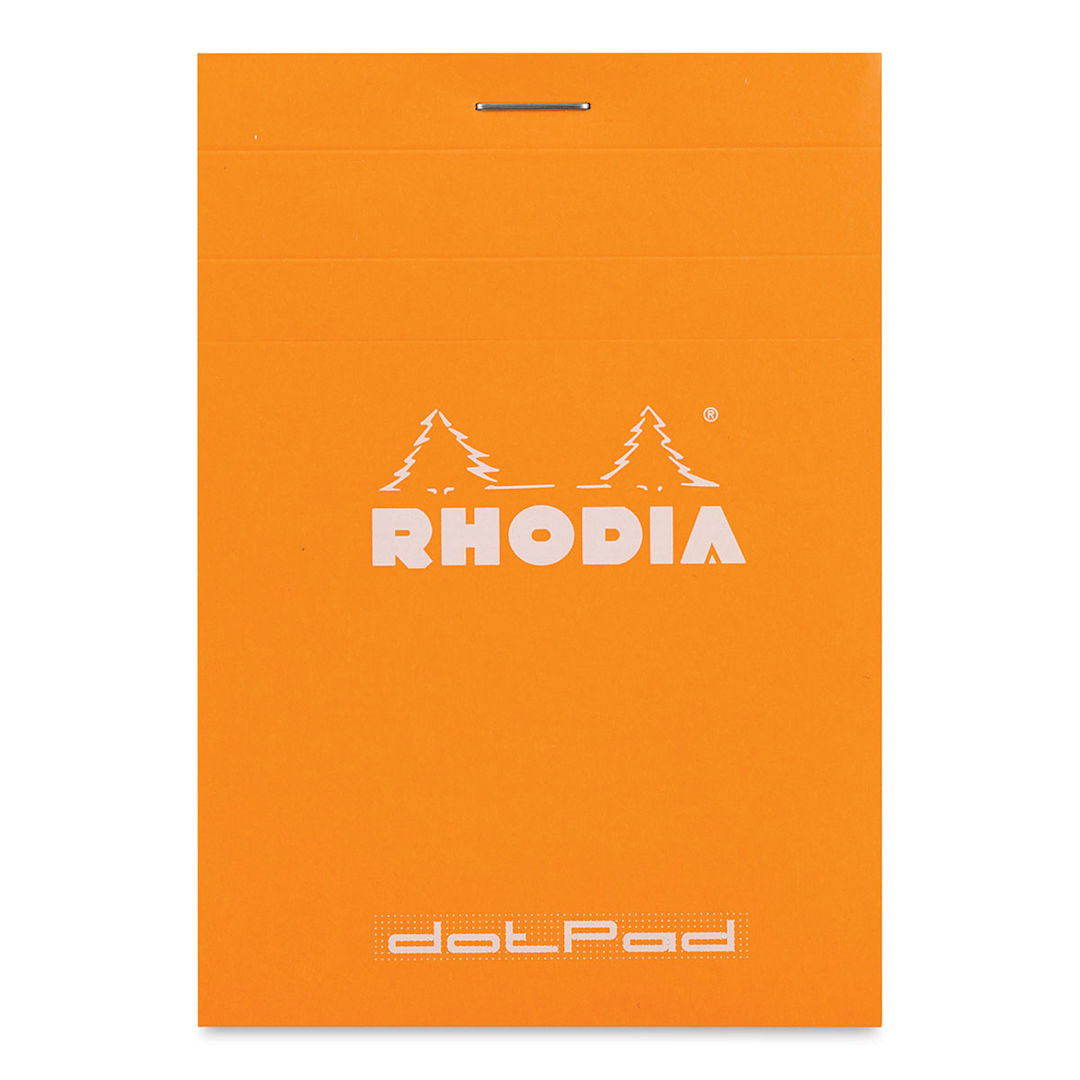 Open in modal - Rhodia Top-Stapled Notepad - Orange, DotPad, 3-3/8" x 4-3/4"