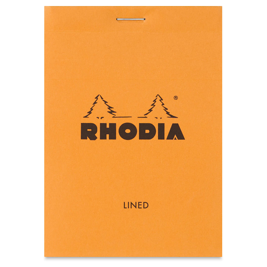 Open in modal - Rhodia Top-Stapled Notepad - Orange, Ruled, 3-3/8" x 4-3/4"