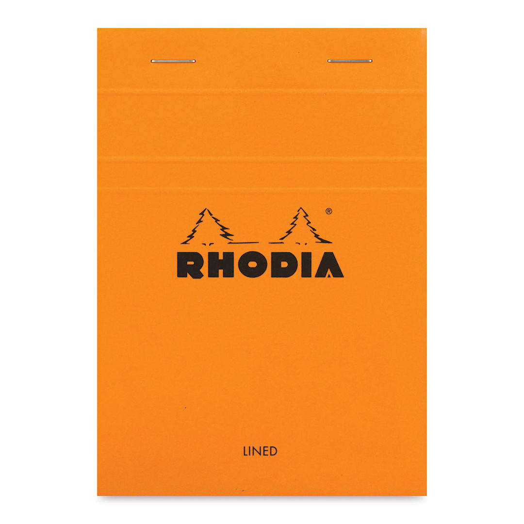Open in modal - Rhodia Top-Stapled Notepad - Orange, Ruled, 4" x 6"
