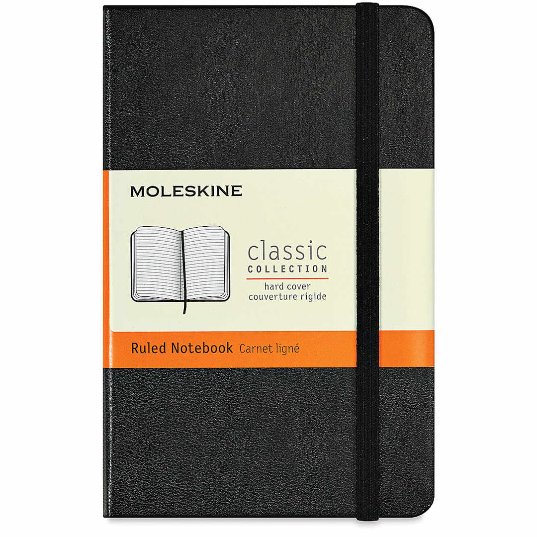 Open in modal - Moleskine Classic Hardcover Notebook - Black, Ruled, 5-1/2'' x 3-1/2''