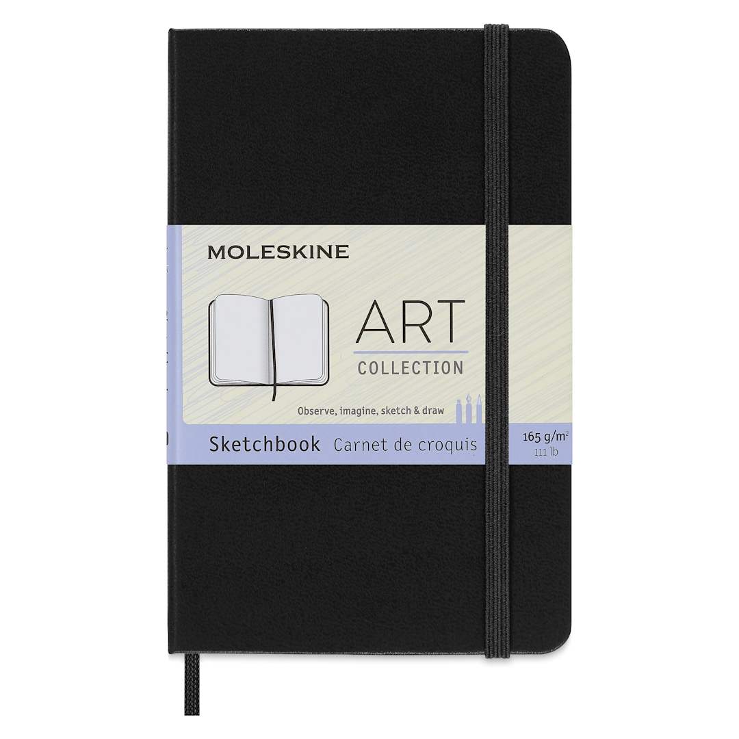 Open in modal - Moleskine Sketchbook - Black, Pocket, 5-1/2" x 3-1/2", front cover