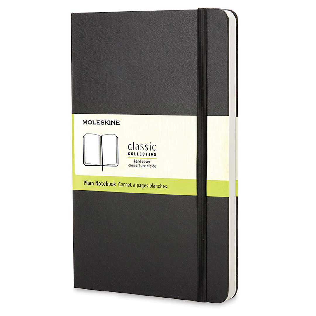 Open in modal - Moleskine Classic Hardcover Notebook - Black, Blank, 8-1/4'' x 5"