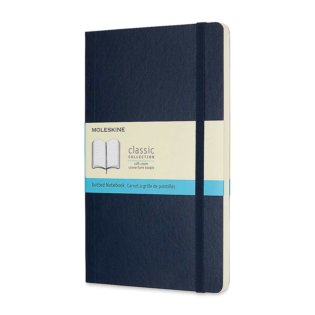 Open in modal - Moleskine Classic Soft Cover Notebook - Sapphire Blue, Dotted, 8-1/4'' x 5''