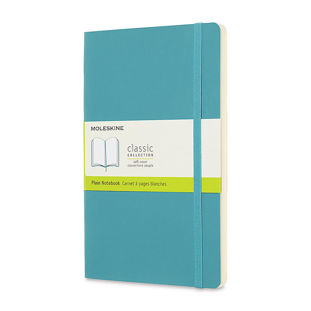 Open in modal - Moleskine Classic Soft Cover Notebook - Reef Blue, Blank, 8-1/4'' x 5''