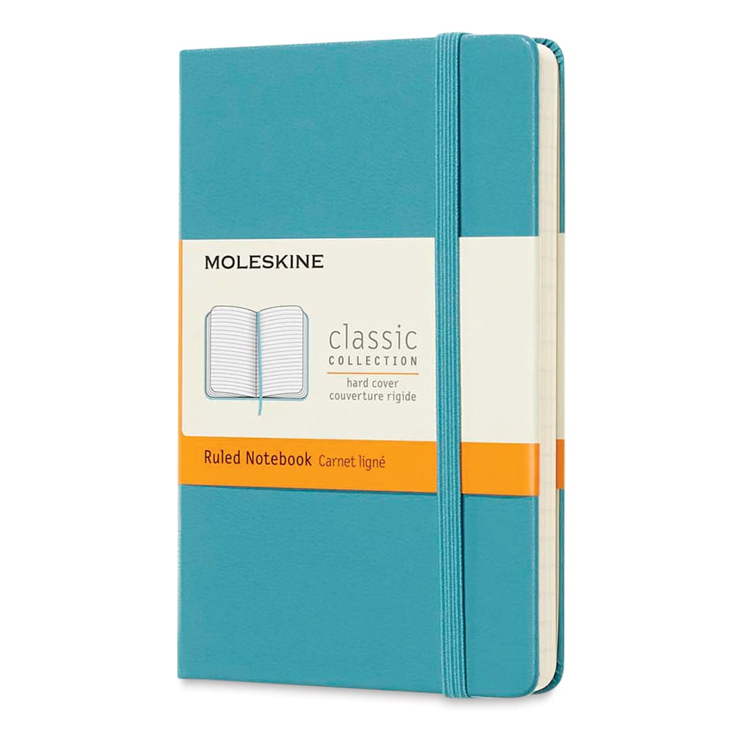 Open in modal - Moleskine Classic Hardcover Notebook - Reef Blue, Ruled, 5-1/2" x  3-1/2"
