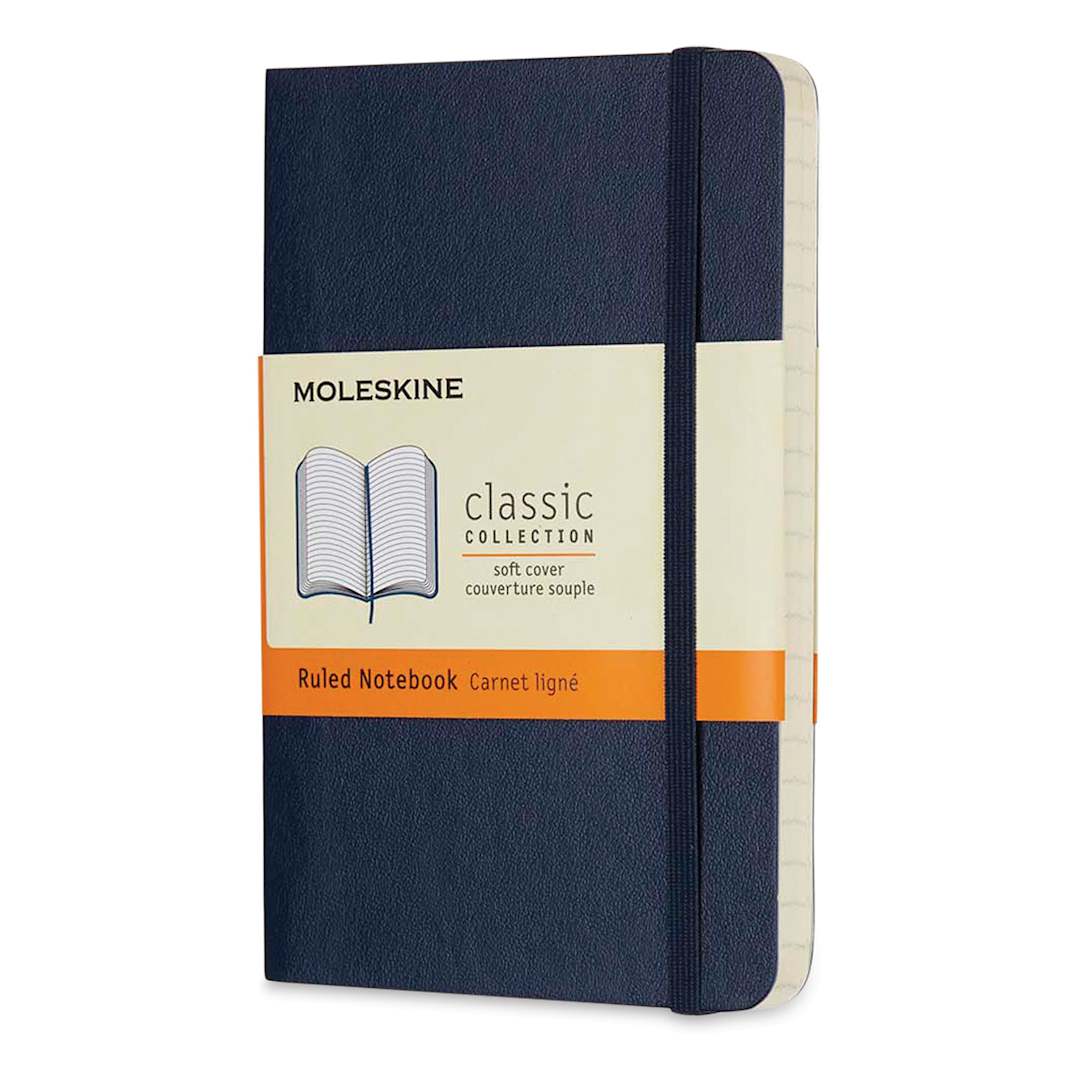 Open in modal - Moleskine Classic Soft Cover Notebook - Sapphire Blue, Ruled, 5-1/2" x 3-1/2"