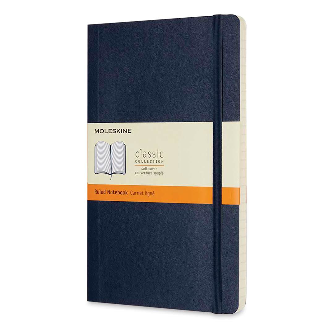 Open in modal - Moleskine Classic Soft Cover Notebook - Sapphire Blue, Ruled, 8-1/4" x 5"