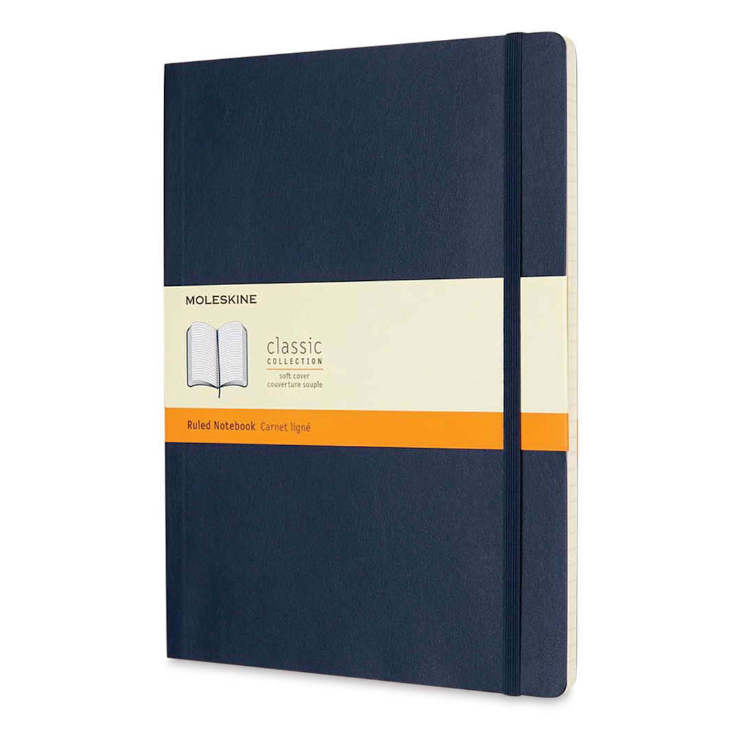 Open in modal - Moleskine Classic Soft Cover Notebook - Sapphire Blue, Ruled, 9-3/4" x 7-1/2"