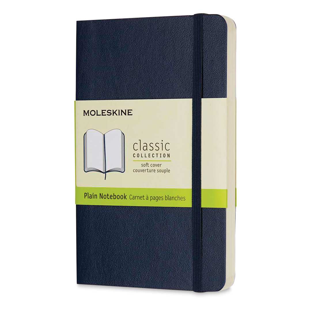 Open in modal - Moleskine Classic Soft Cover Notebook - Sapphire Blue, Blank, 5-1/2" x 3-1/2"