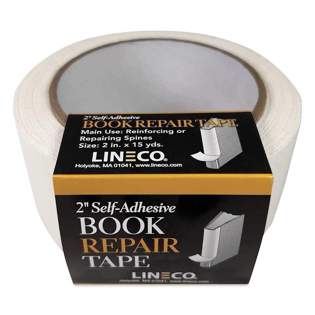 Open in modal - Lineco Spine Repair Tape - 2" x 15 yards, White, Cloth, in packaging