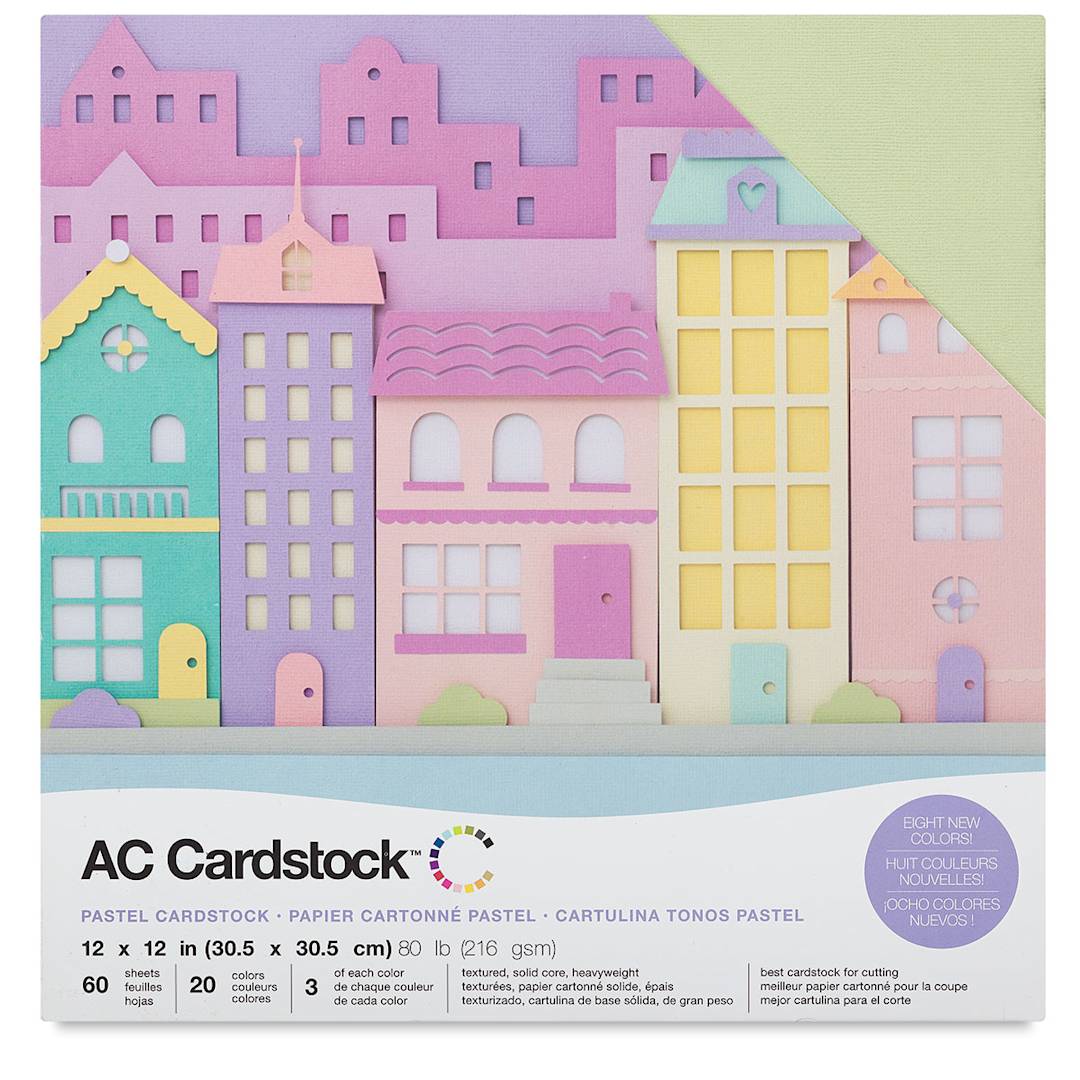 Open in modal - AC Cardstock Papers - 12" x 12", 60 Sheets, Pastel Colors