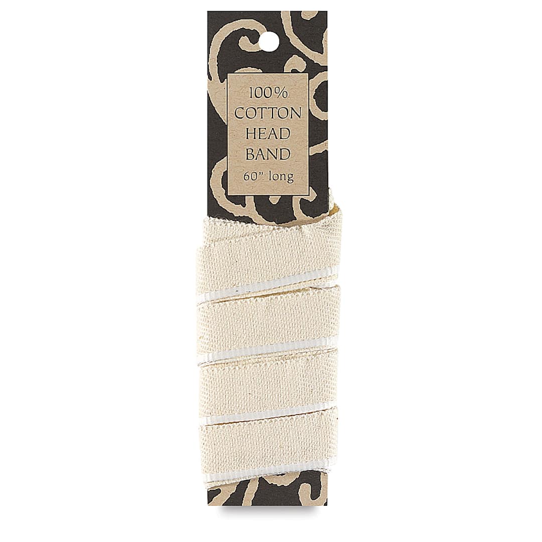 Open in modal - Books by Hand Cotton Head Band Material - 60", White