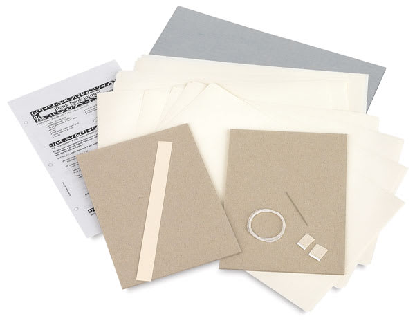Open in modal - Just the Pieces Album Kits​ - Component parts of Sewn Bound Book Kit shown