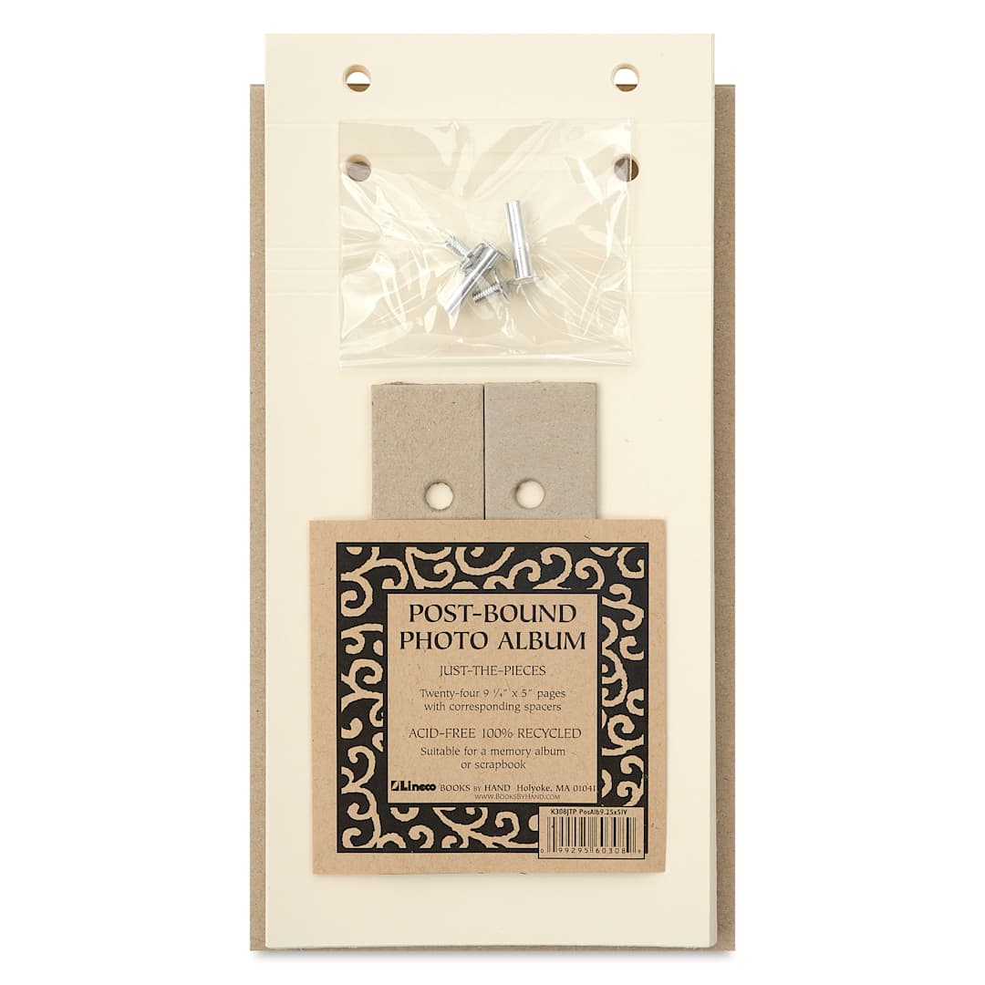 Open in modal - Lineco Just the Pieces Album Kit - 5 1/2" x 9 3/4", Ivory, Post Bound