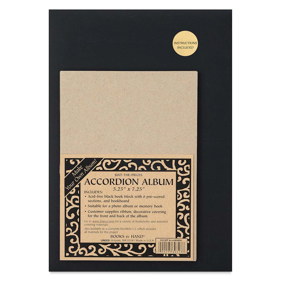 Open in modal - Books By Hand Just-the-Pieces Accordion Album - Black front of packaging