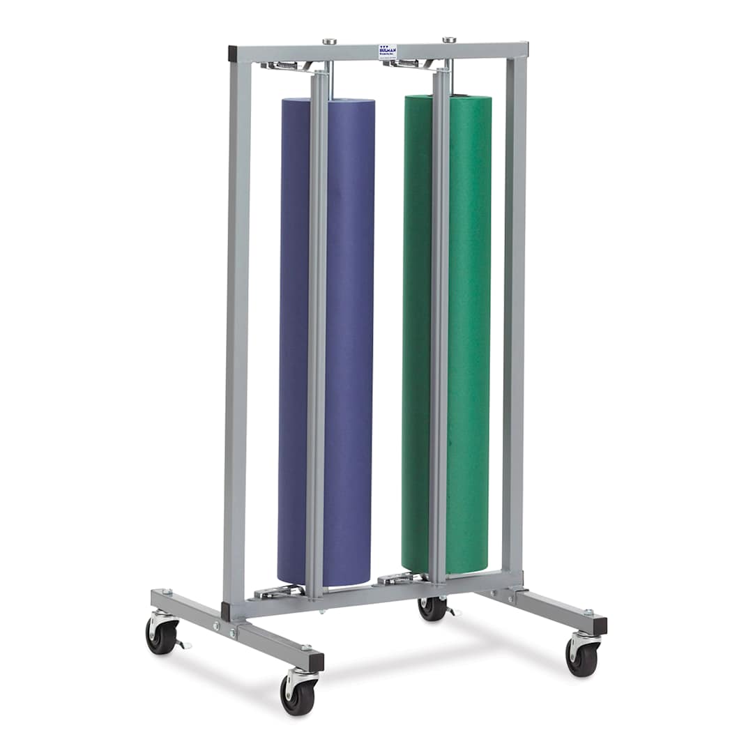 Open in modal - Paper Roll Rack - 36", Vertical With Casters, 2 Rolls