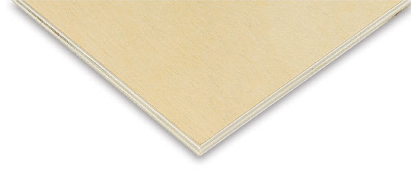 Open in modal - American Easel Wood Painting Boards - Closeup of corner showing 1/2" thickness
