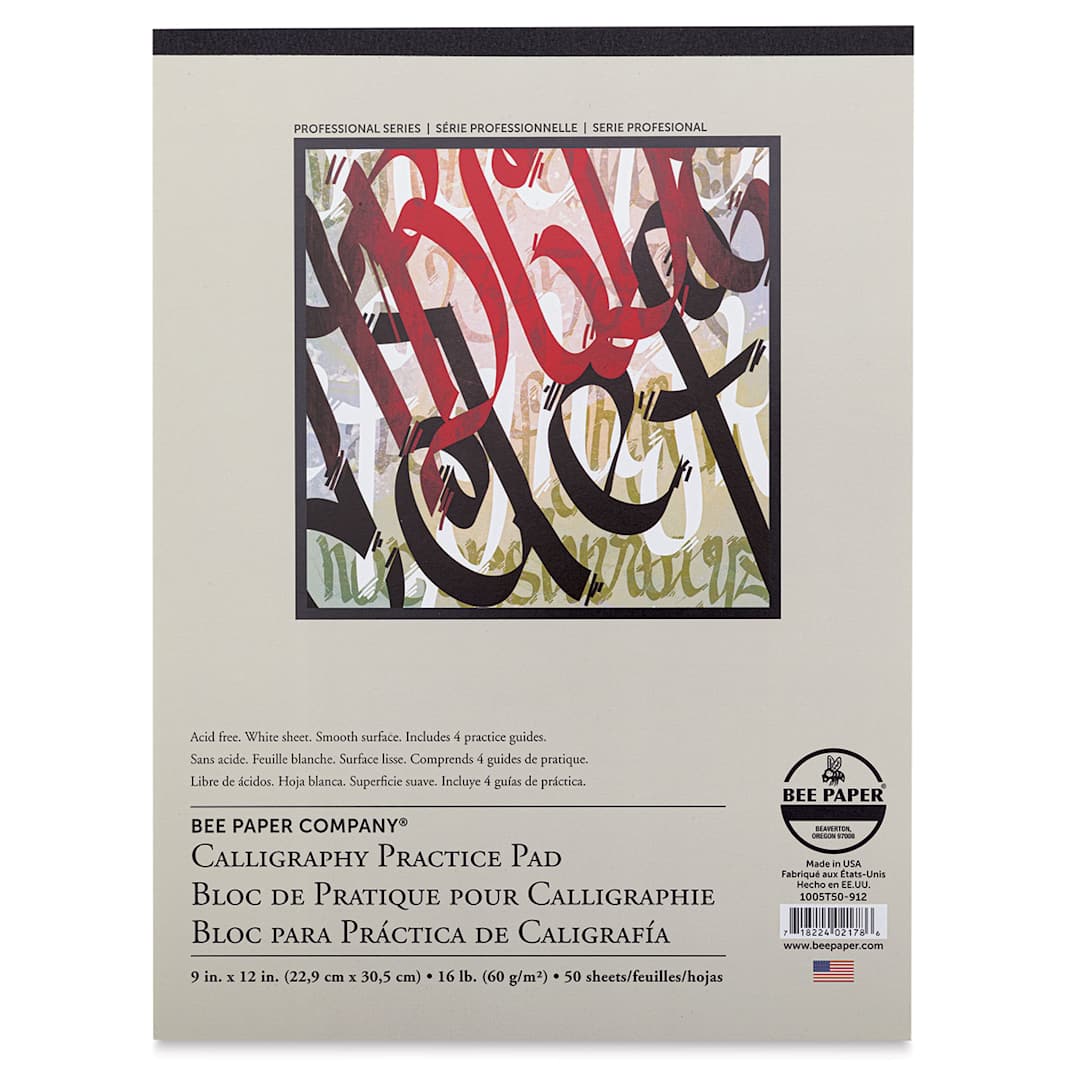 Open in modal - Bee Paper Aquabee Calligraphy Practice Pads - Top cover of Pad