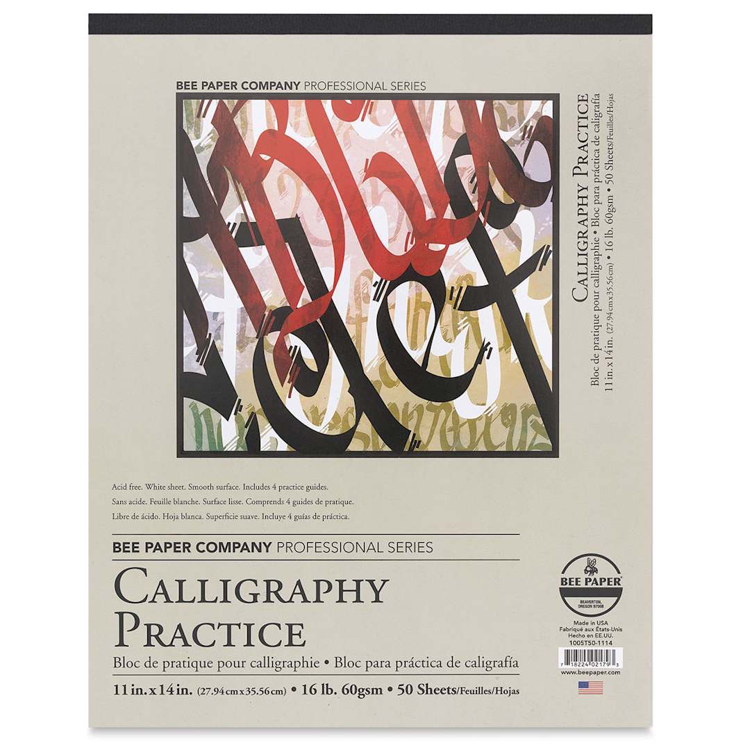 Open in modal - Bee Paper Aquabee Calligraphy Practice Pad - 11" x 14", 50 Sheets