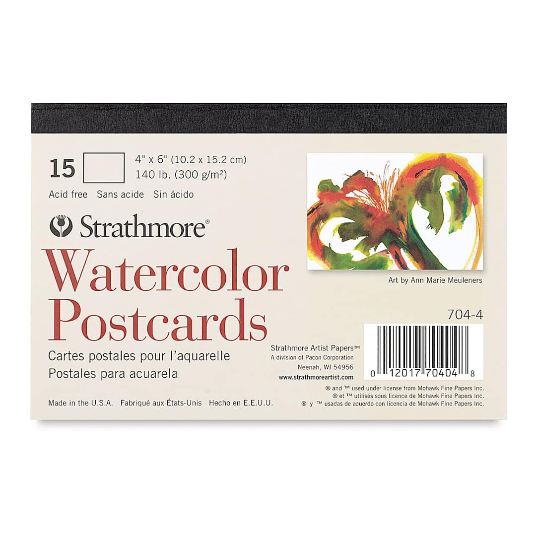 Open in modal - Strathmore Watercolor Cards - Postcard Pad, 15 Sheets, front cover