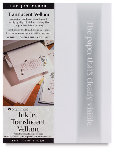 Open in modal - Strathmore Artist Inkjet Papers - Front of package of Translucent Vellum Paper