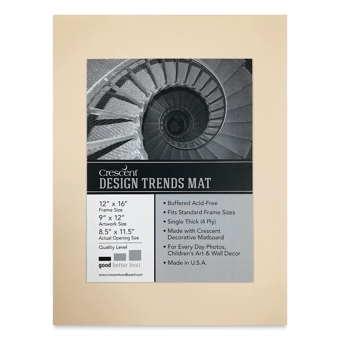 Open in modal - Crescent Pre-Cut Mat - Antique Buff, 12" x 16" (8-1/2" x 11-1/2" Opening)