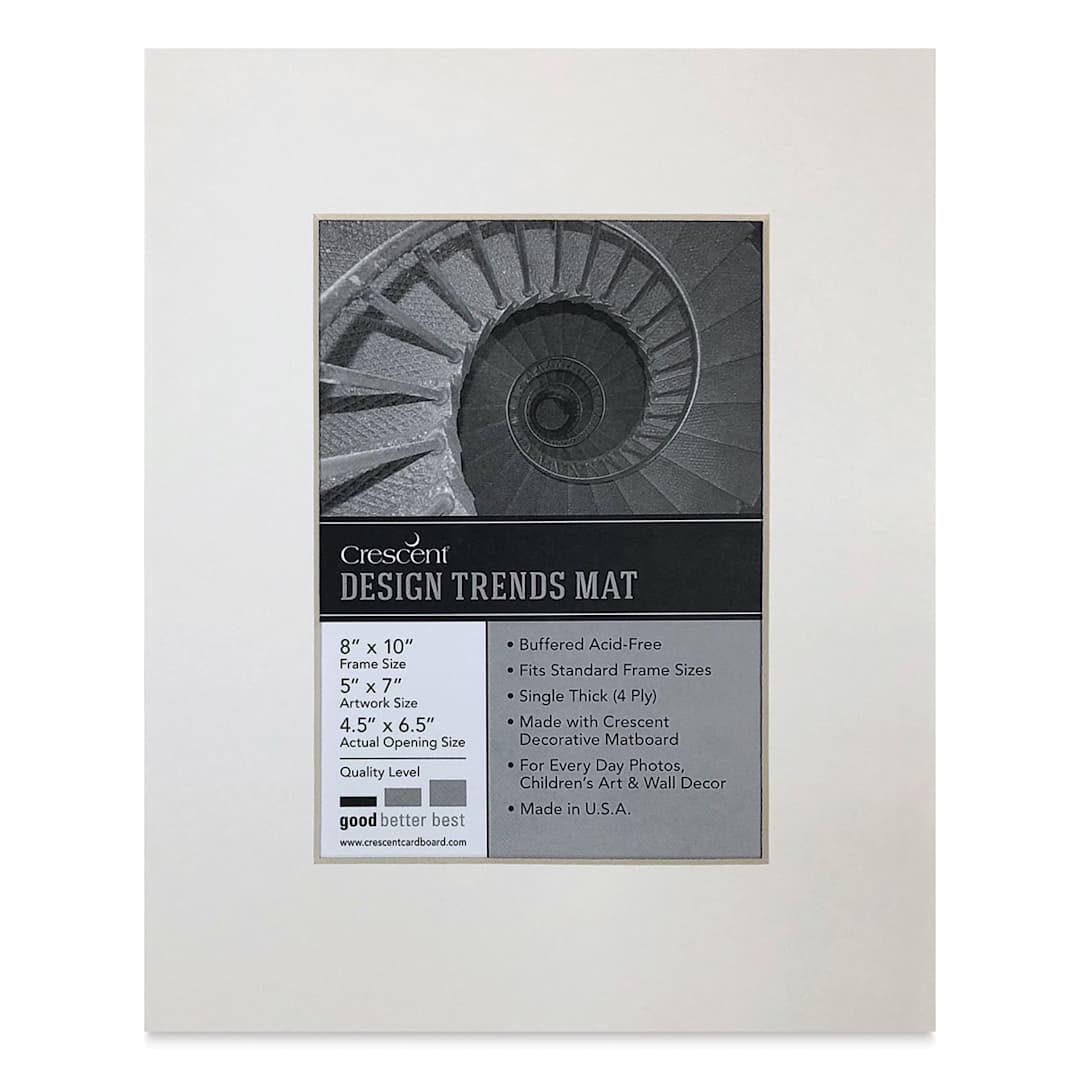 Open in modal - Crescent Pre-Cut Mat - Arctic White, 8" x 10" (4-1/2" x 6-1/2" Opening)