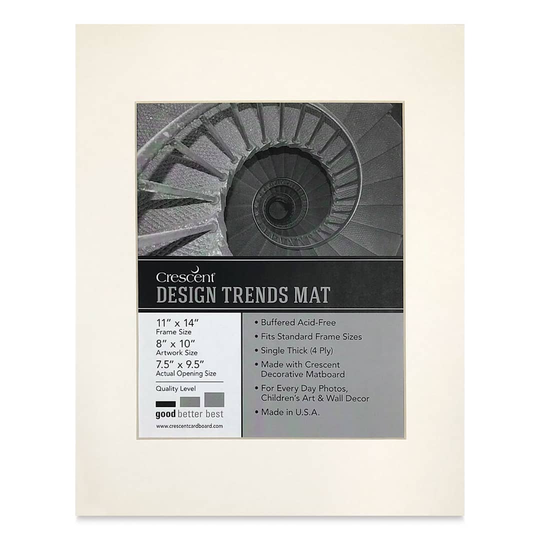 Open in modal - Crescent Pre-Cut Mat - Arctic White, 11" x 14" (7-1/2" x 9-1/2" Opening)