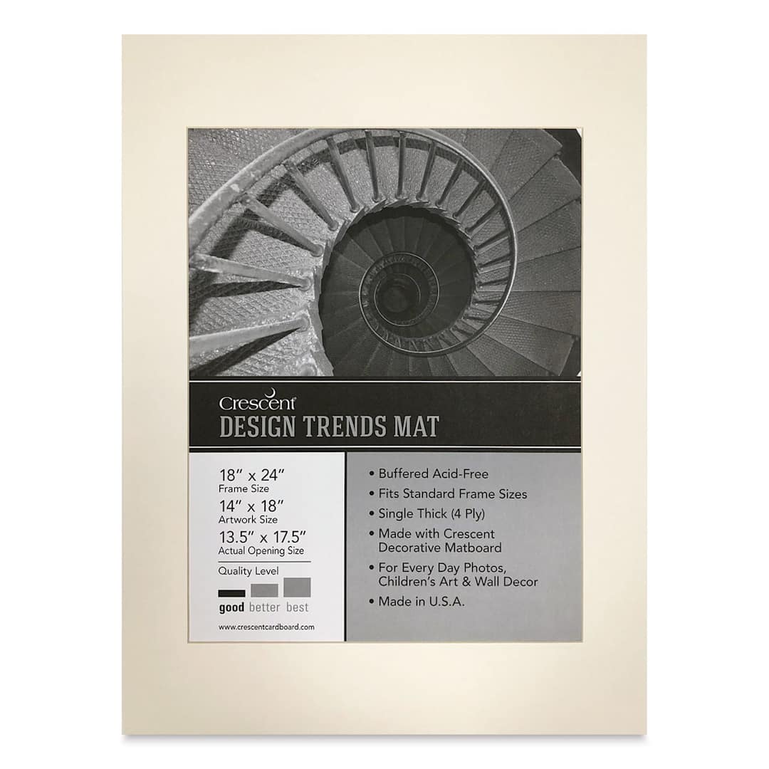 Open in modal - Crescent Pre-Cut Mat - Arctic White, 18" x 24" (13-1/2" x 17-1/2" Opening)