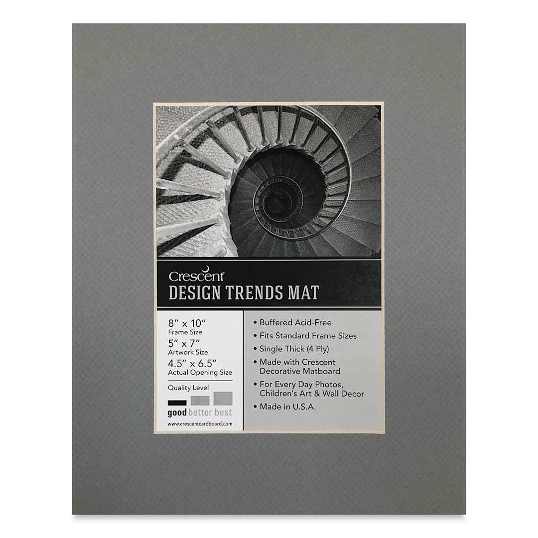 Open in modal - Crescent Pre-Cut Mat - Bar Harbor Gray, 8" x 10" (4-1/2" x 6-1/2" Opening)