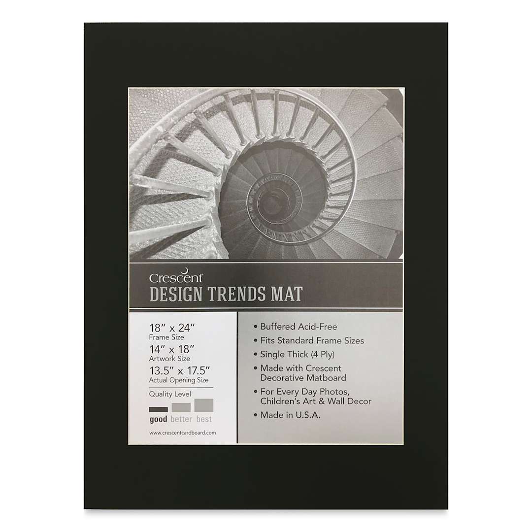 Open in modal - Crescent Pre-Cut Mat - Raven Black, 18" x 24" (13-1/2" x 17-1/2" Opening)