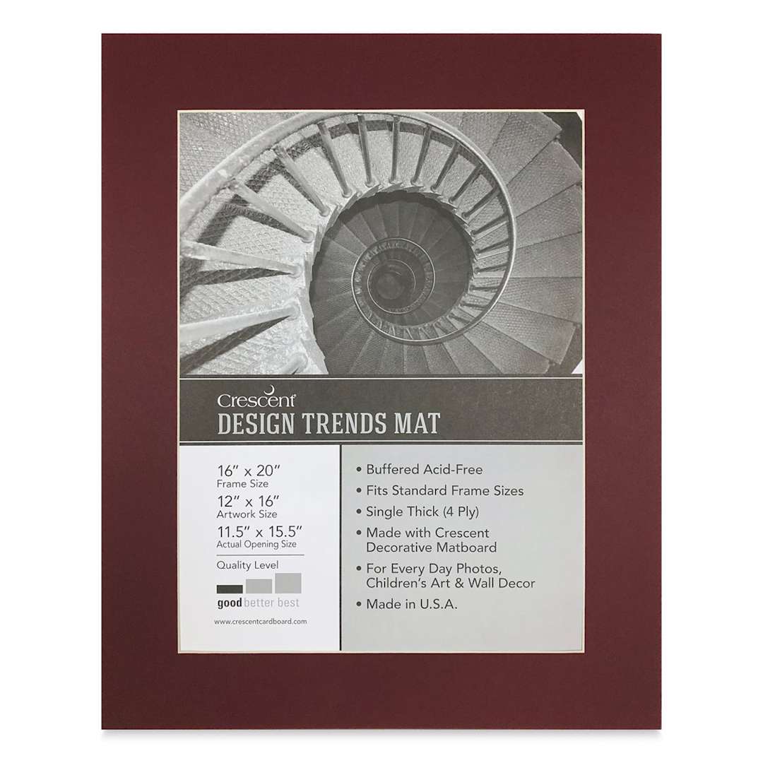 Open in modal - Crescent Pre-Cut Mat - Maroon, 16" x 20" (11-1/2" x 15-1/2" Opening)
