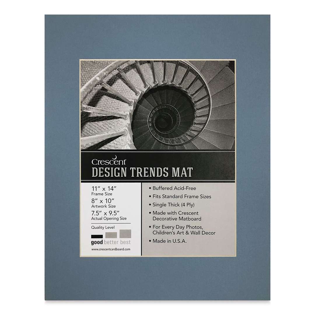 Open in modal - Crescent Pre-Cut Mat - Biscay Blue, 11" x 14" (7-1/2" x 9-1/2" Opening)