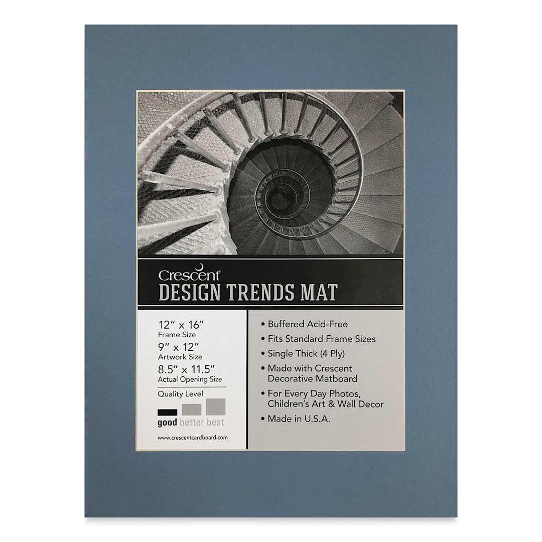 Open in modal - Crescent Pre-Cut Mat - Biscay Blue, 12" x 16" (8-1/2" x 11-1/2" Opening)