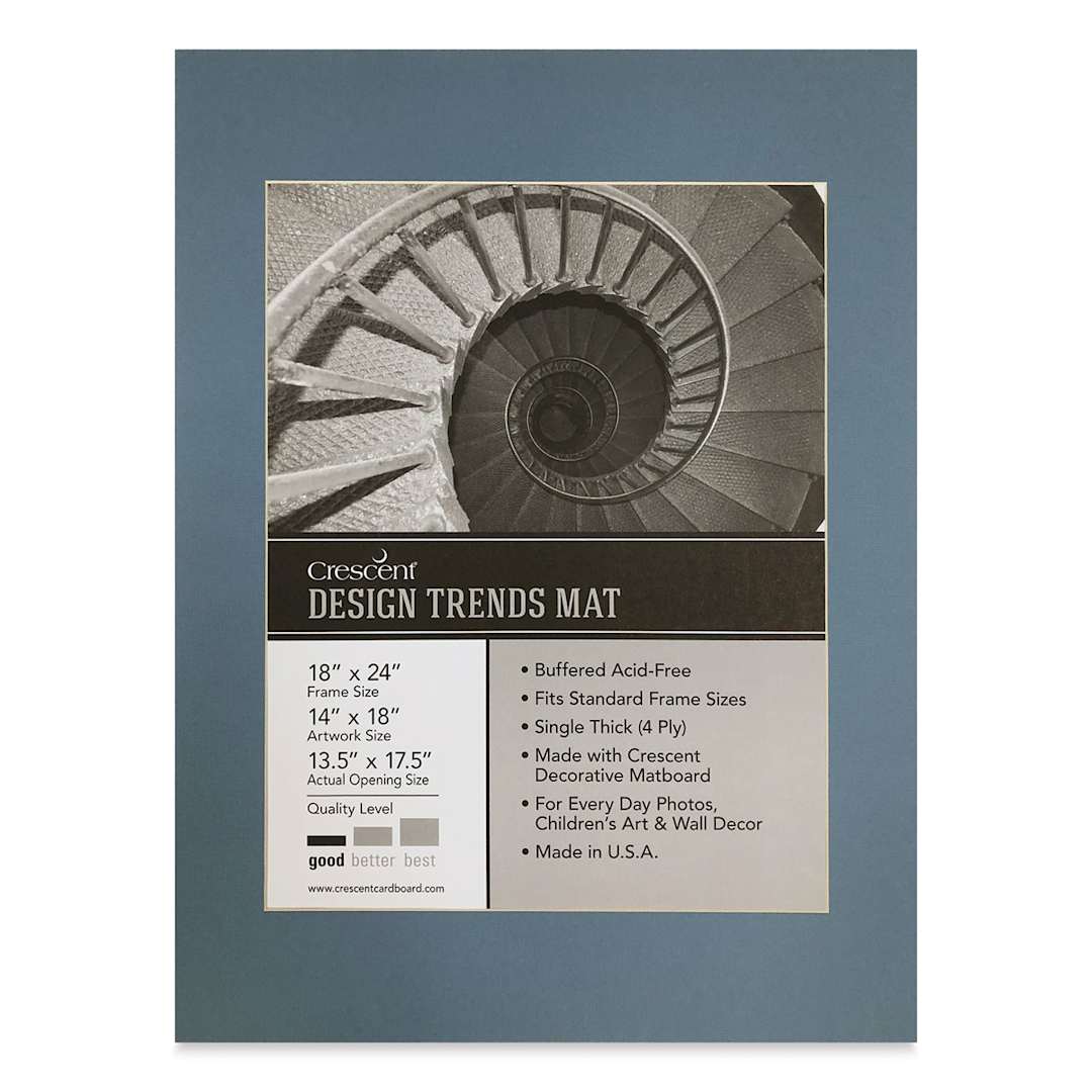 Open in modal - Crescent Pre-Cut Mat - Biscay Blue, 18" x 24" (13-1/2" x 17-1/2" Opening)